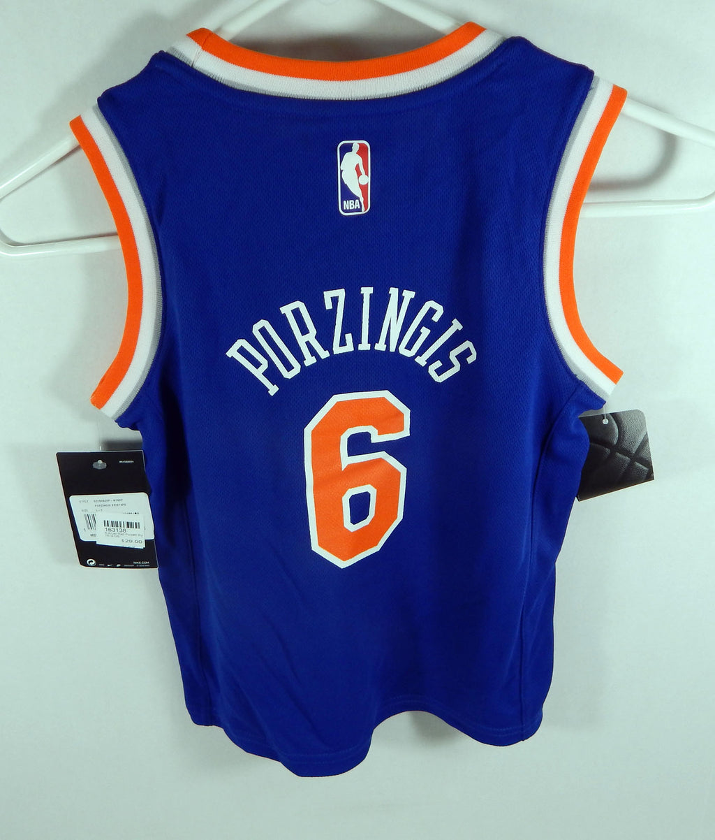 Childs New York Knicks Kristaps Porzingis #6 Blue Icon Jersey Swingman L Nike Pic2