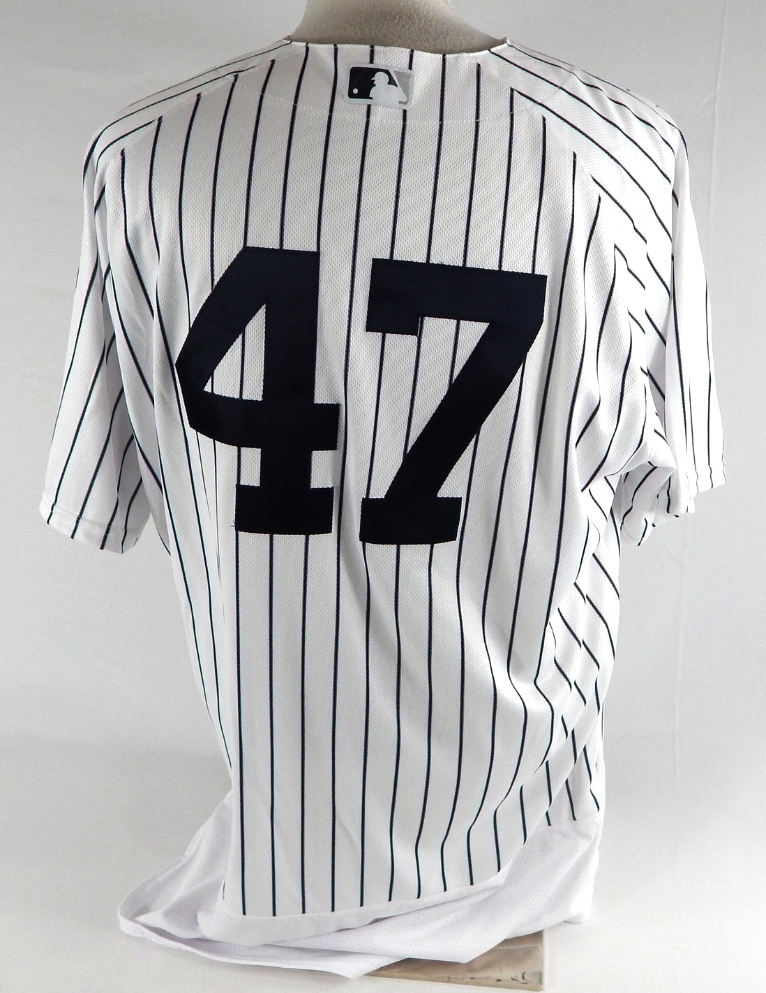 2017 New York Yankees Jon Niese #47 Game Used White Jersey ST Opening Day 48 628 Pic2