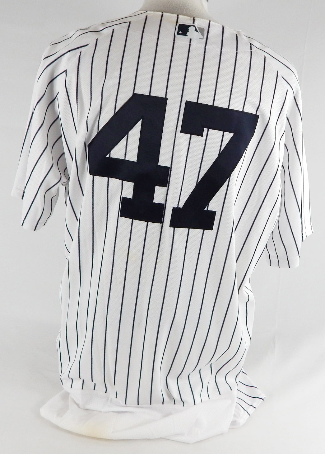 2017 New York Yankees Jordan Montgomery #47 Game Used White Jersey Win 6ks 48 1 Pic2