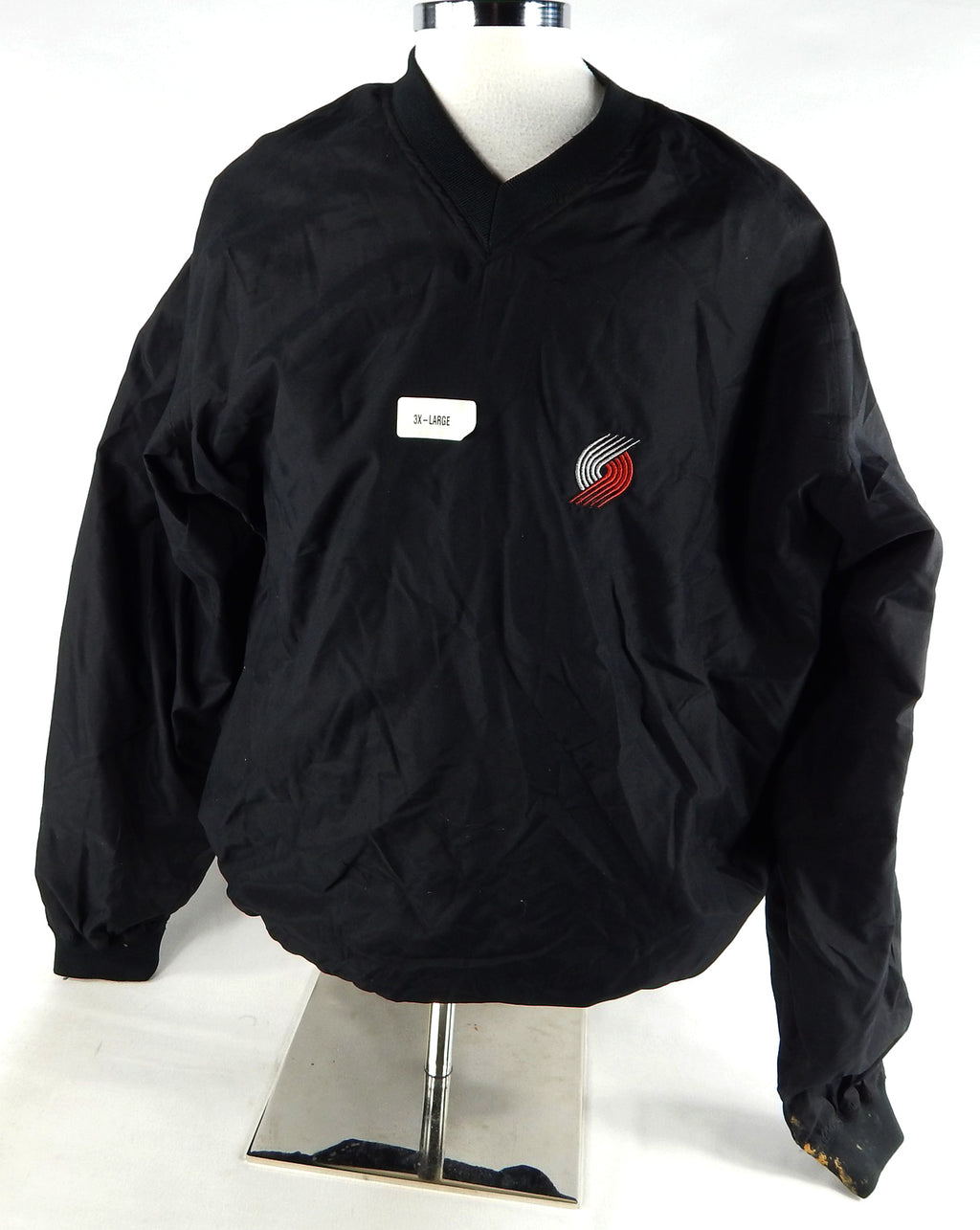 2000s Portland Trail Blazers Team Issued Black Windbreaker Pullover 3XL 574