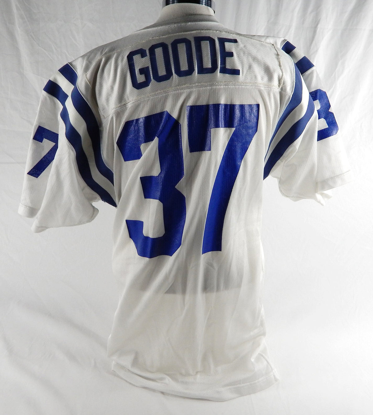 1987-93 Indianapolis Colts Chris Goode #37 Game Used White Jersey XL 161 Pic2