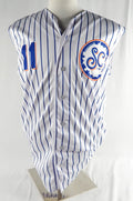 2024 Syracuse Mets #11 Game Used White Jersey Salt City 44 380