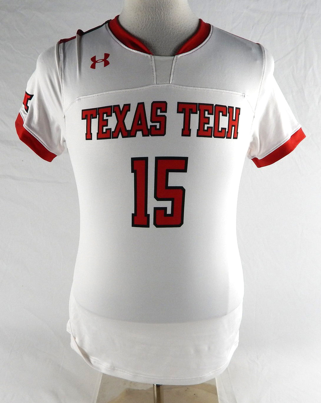 Texas Tech Red Raiders #15 Game Used White Jersey Womens Soccer M 127