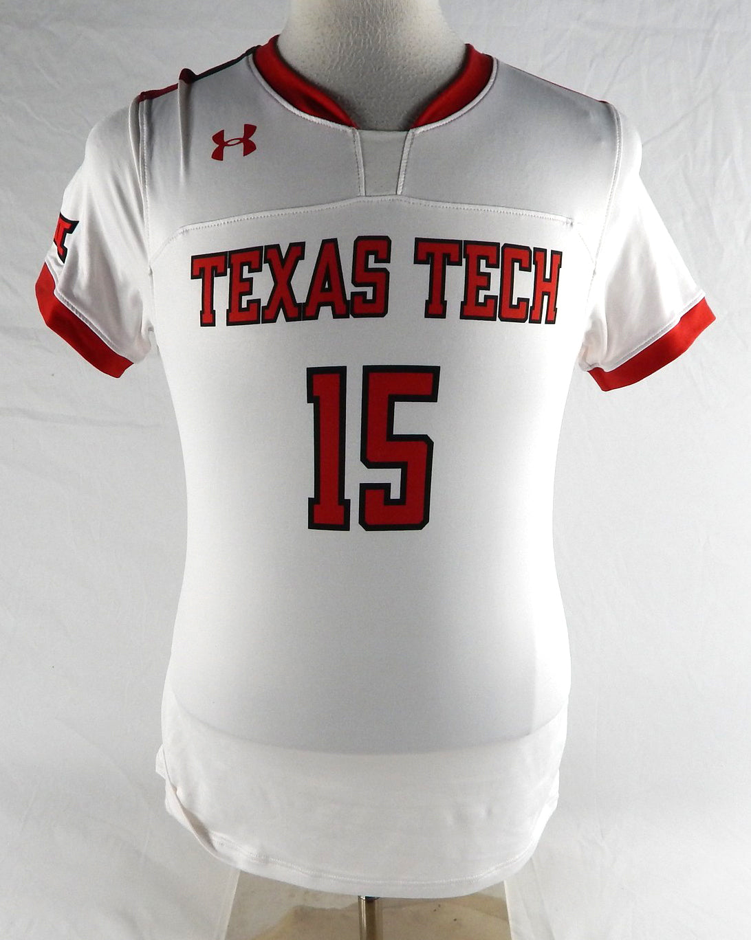 Texas Tech Red Raiders #15 Game Used White Jersey Womens Soccer M 127