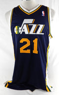 2010-11 Utah Jazz Keith McLeod #21 Game Issued Navy Jersey XL 788