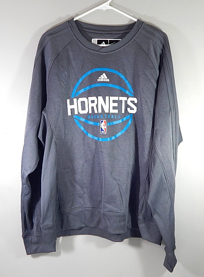 Charlotte Hornets Basketball Logo Adidas Team Issued Sweatshirt Gray XL New