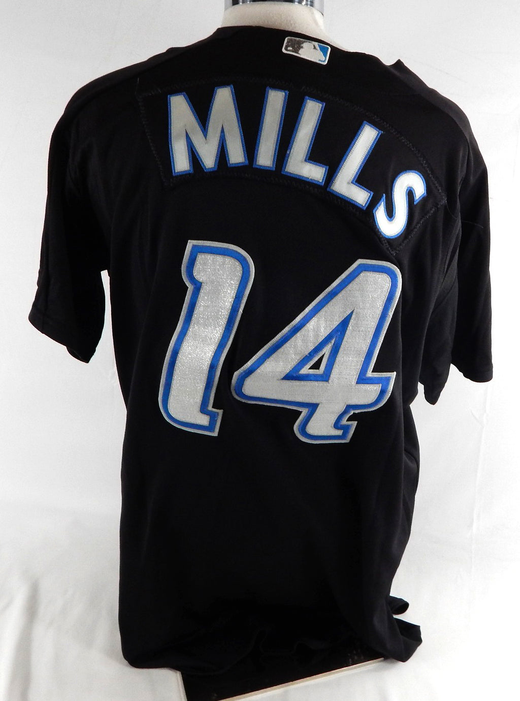 2004-06 Toronto Blue Jays Brad Mills #14 Game Used Black Jersey BP ST 46 405 Pic2