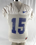 2016-19 Boise State Broncos #15 Game Used White Practice Jersey M 411