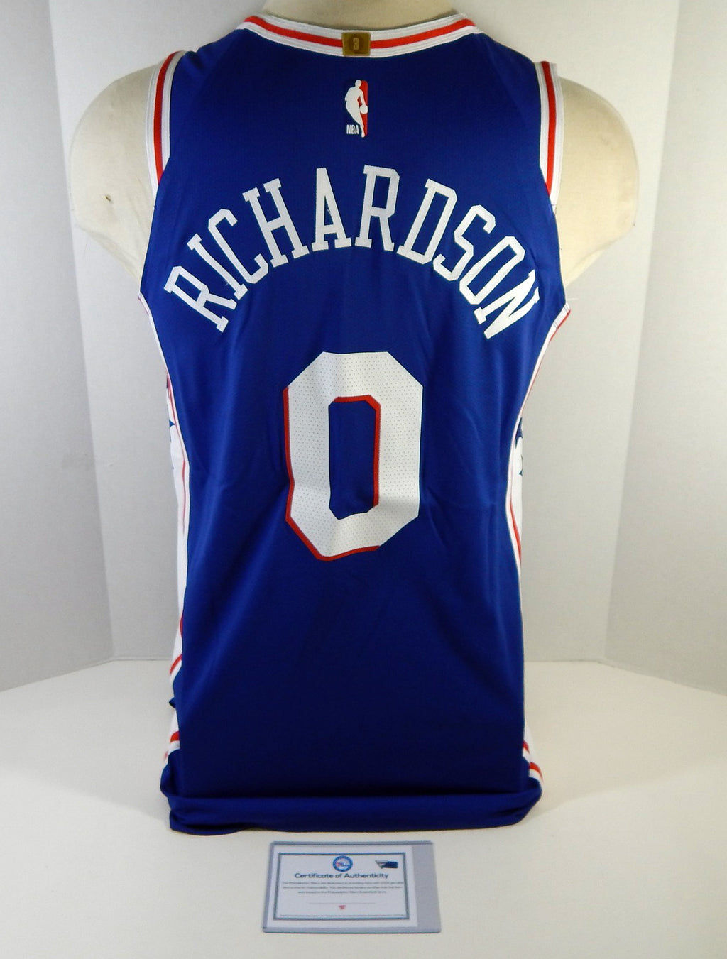 2019-20 Philadelphia 76ers Josh Richardson #0 Game Issued Blue Jersey Stern B 76