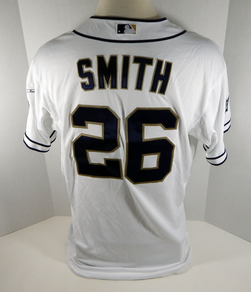 2014 San Diego Padres Burch Smith #26 Game Issued White Jersey JC Patch SDP0048