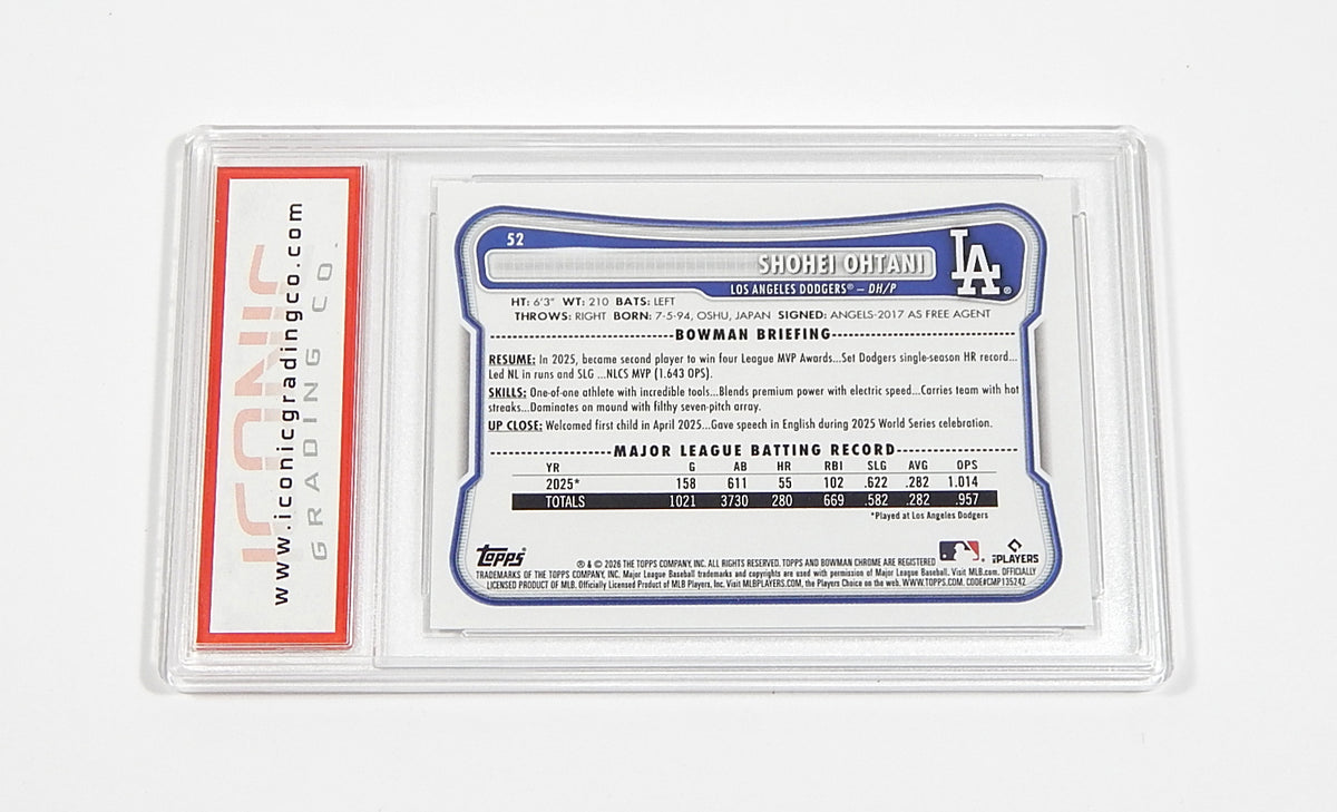 # 2026 Bowman Shohei Ohtani #52 Dodgers IGC 9 Pic2