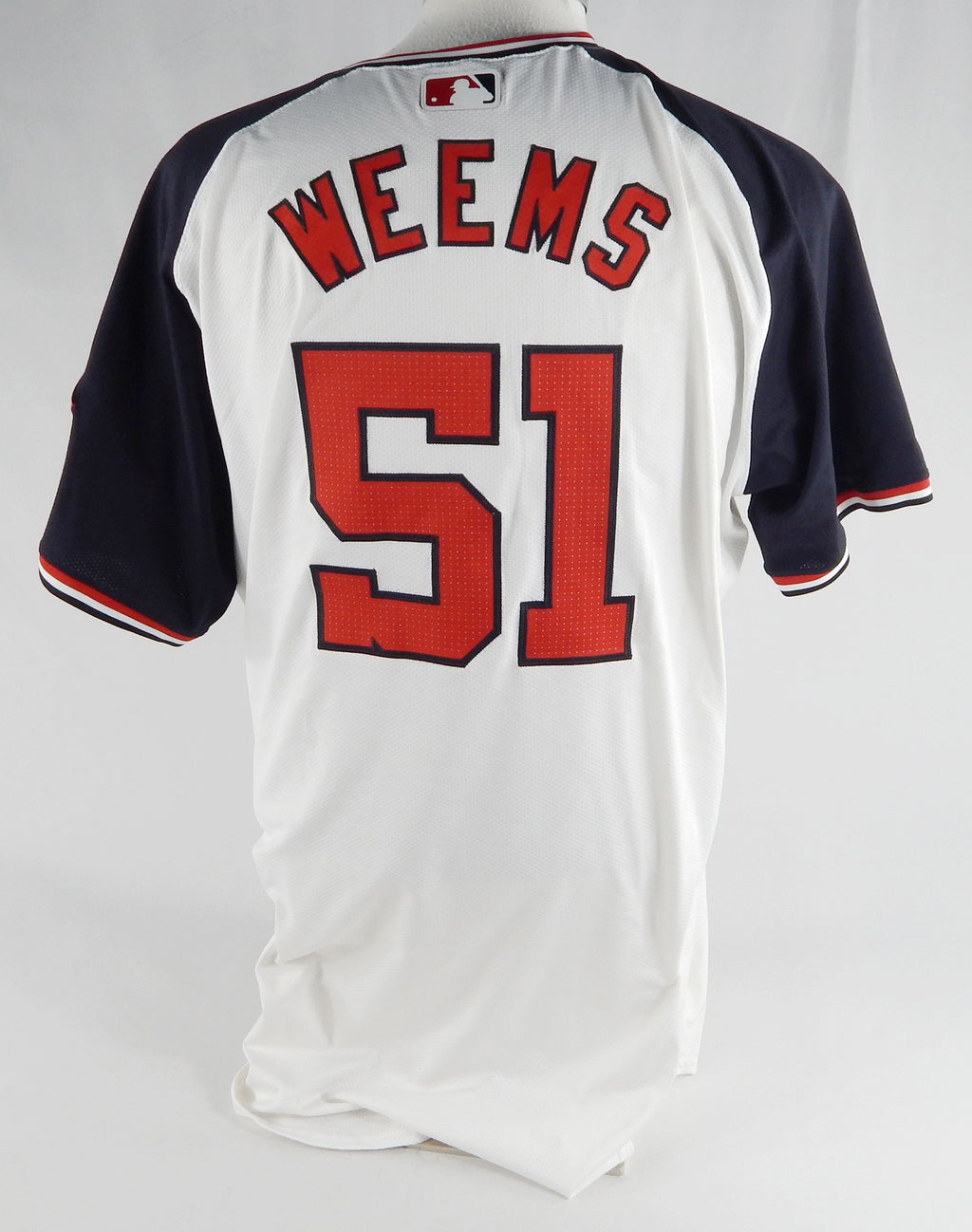 2024 Washington Nationals Jordan Weems #51 Game Issued Used White Jersey DC Alt Pic2