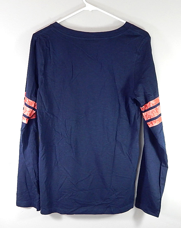 Detroit Pistons NBA For Her 5th & Ocean Ladies LS V-Neck Shirt Navy New Large Pic2