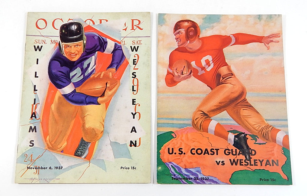 Lot of (4) Different 1936 to 1940 Wesleyan College Football Programs Pic2