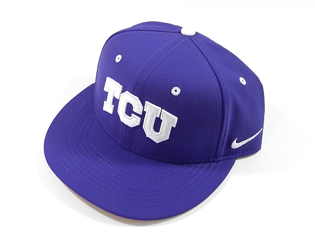 TCU Horned Frogs Nike True Dri-Fit Team Issued Hat Cap Purple New 6 7/8
