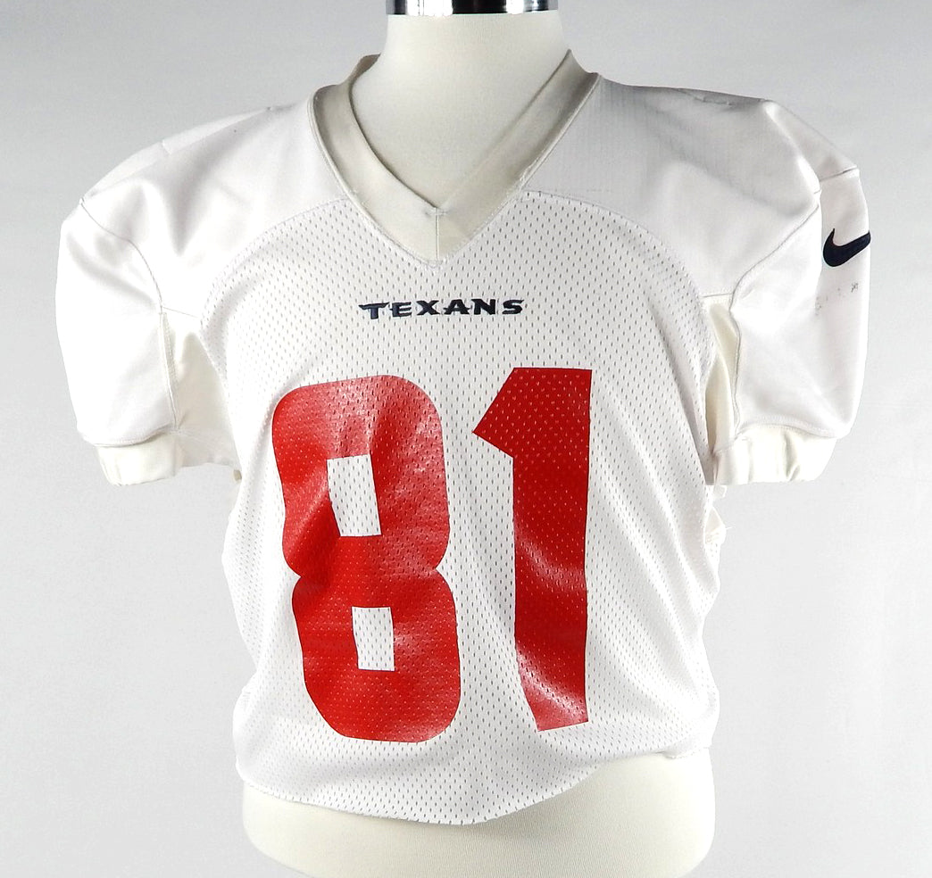 2021 Houston Texans Eric Saubert #81 Game Used White Practice Jersey XL 959