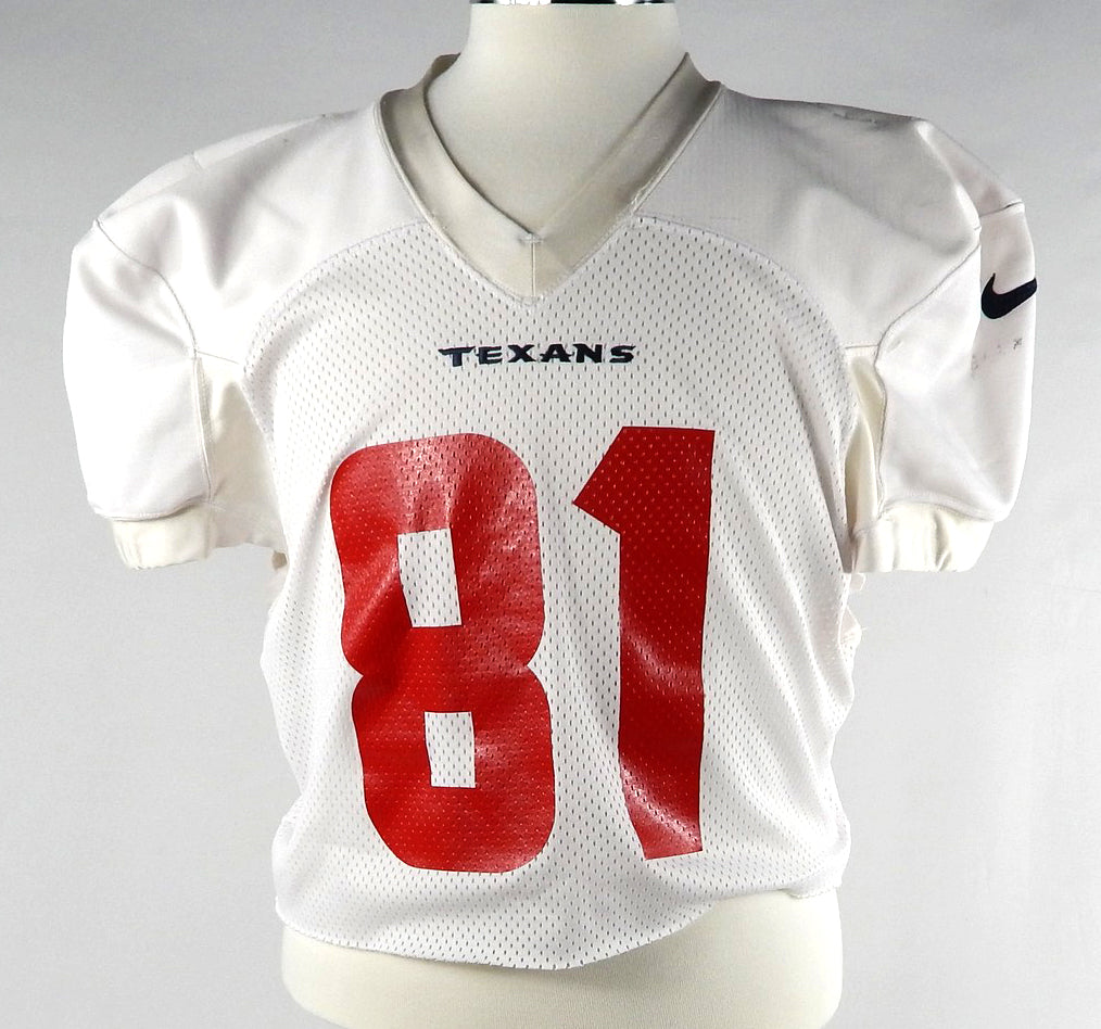 2021 Houston Texans Eric Saubert #81 Game Used White Practice Jersey XL 959 Pic2