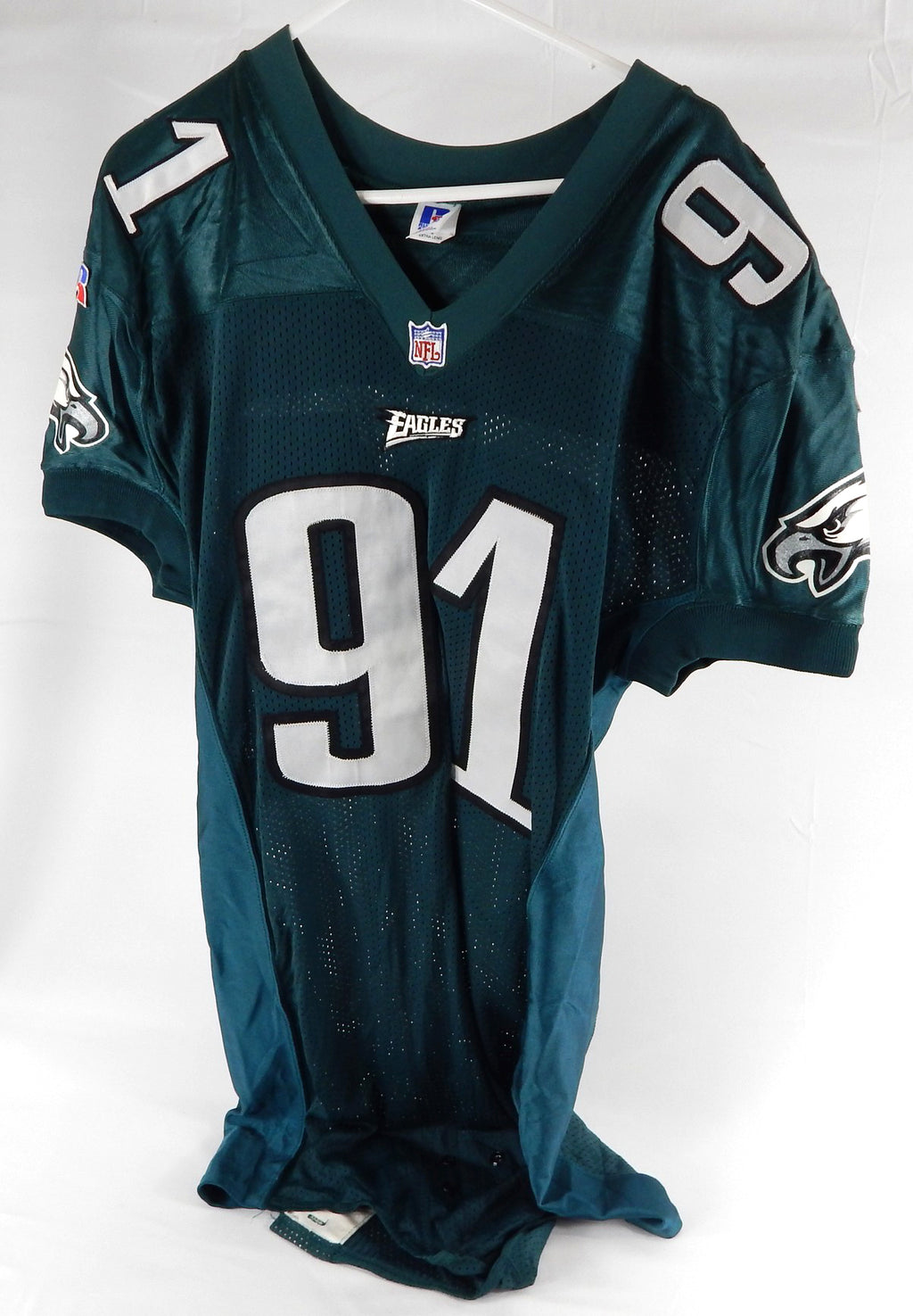 1996 Philadelphia Eagles Andy Harmon #91 Game Issued Green Jersey 48 226