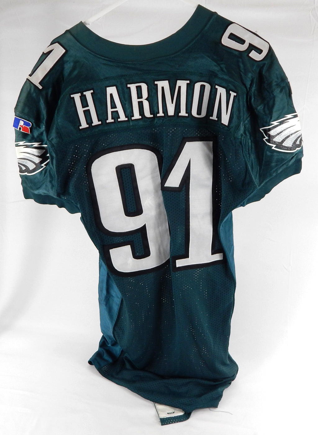 1996 Philadelphia Eagles Andy Harmon #91 Game Issued Green Jersey 48 226 Pic2