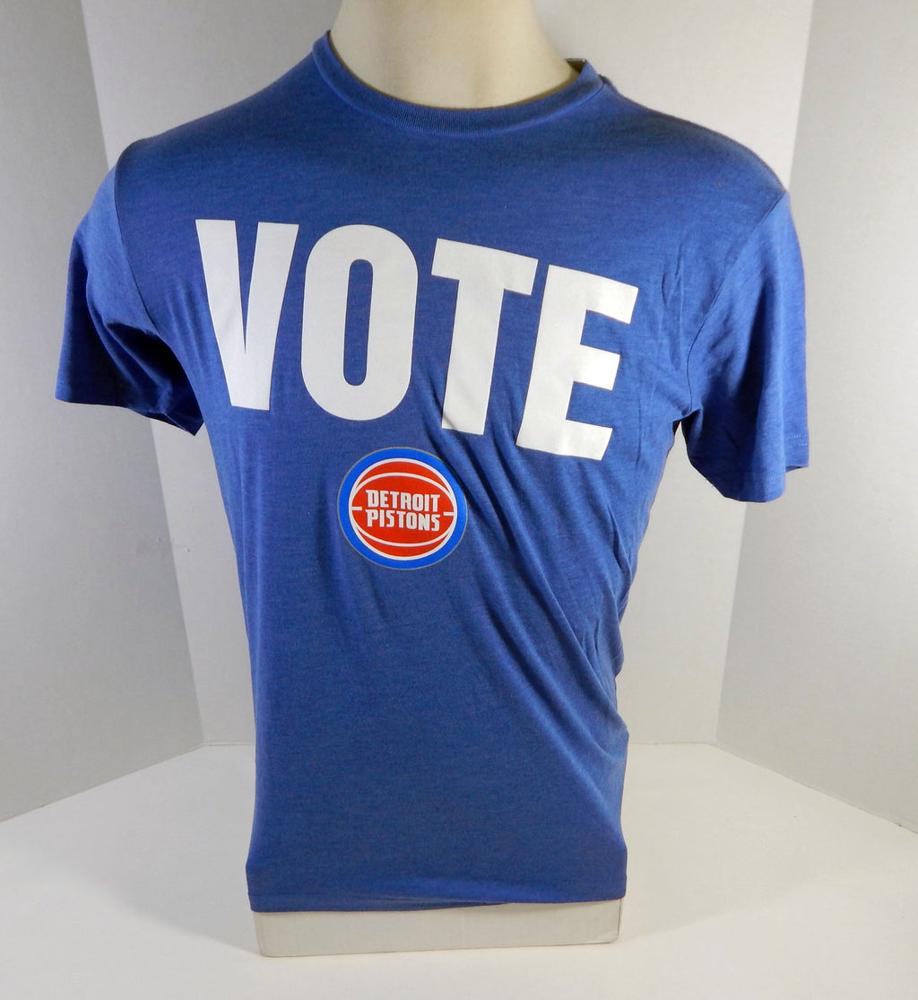 New NBA 2019-20 Detroit Pistons Vote Blue T-Shirt L Large NWT 721S