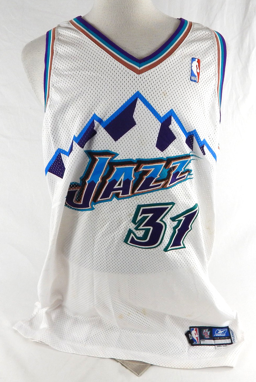 2002-03 Utah Jazz Jarron Collins #31 Game Issued White Jersey 48 797