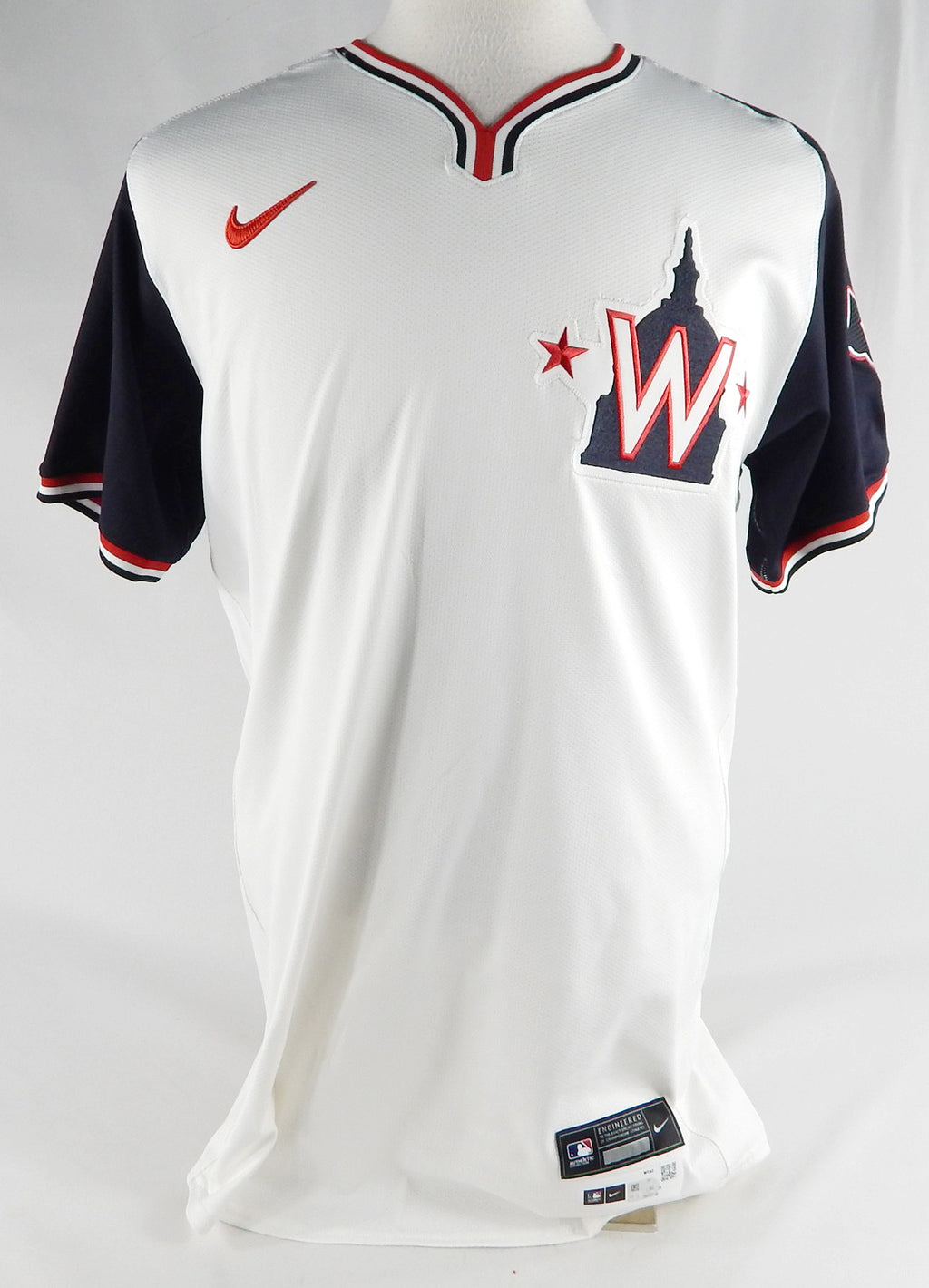 2024 Washington Nationals Dylan Floro #44 Game Issued P Used White Jersey DC Alt