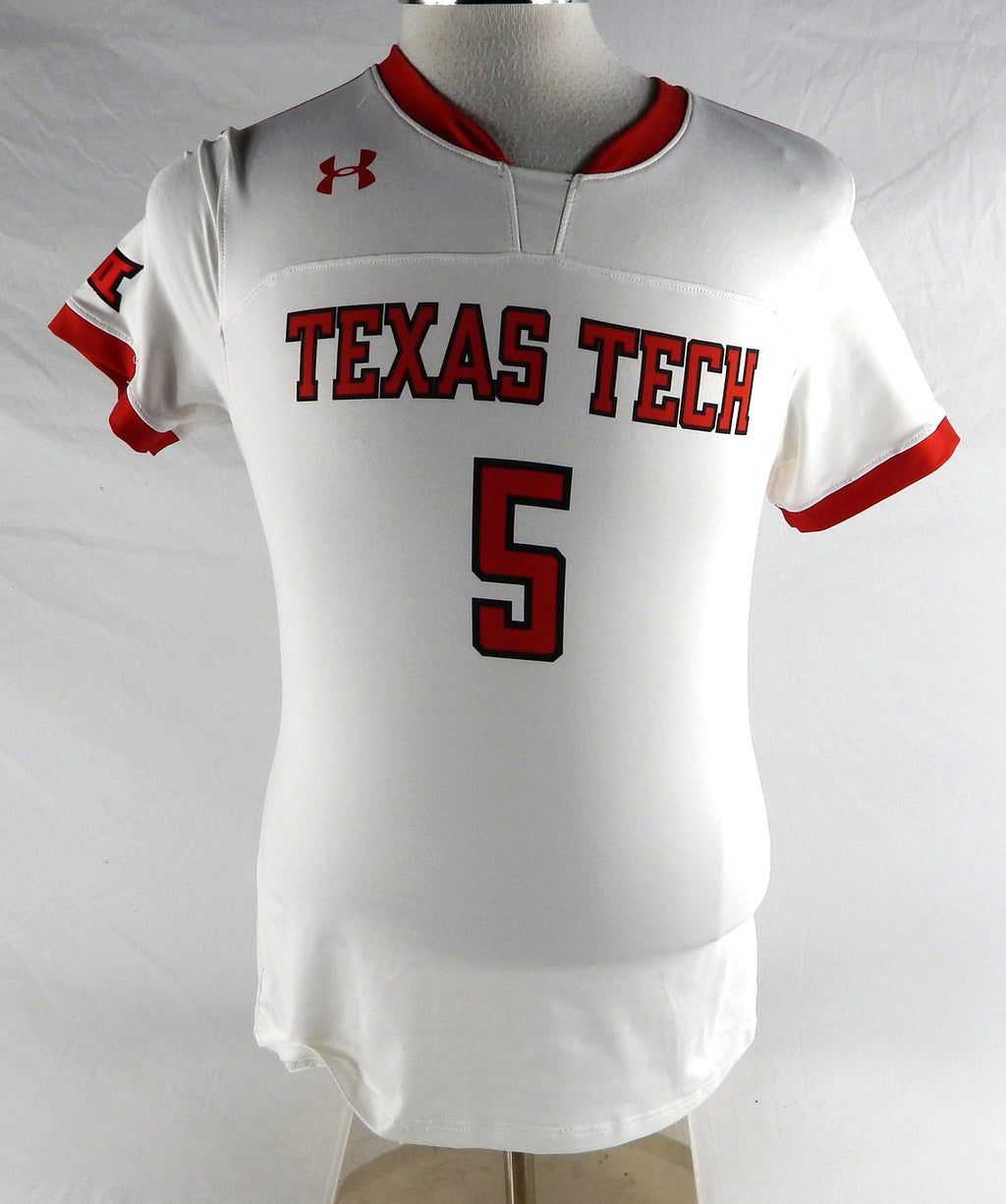 2020 Texas Tech Red Raiders #5 Game Used White Jersey Womens Soccer M 142