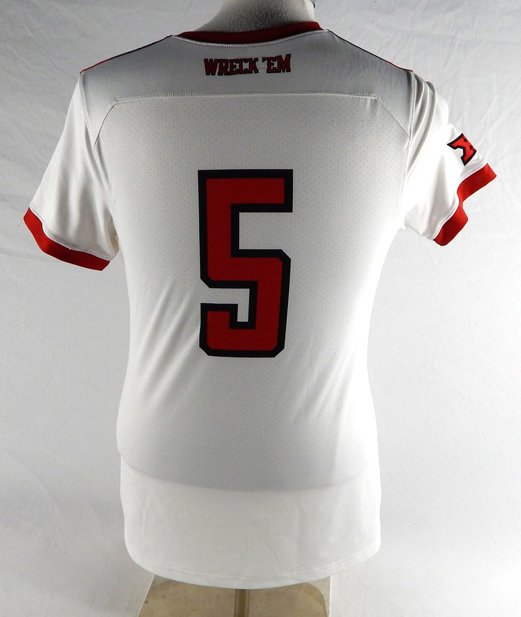 2020 Texas Tech Red Raiders #5 Game Used White Jersey Womens Soccer M 142 Pic2