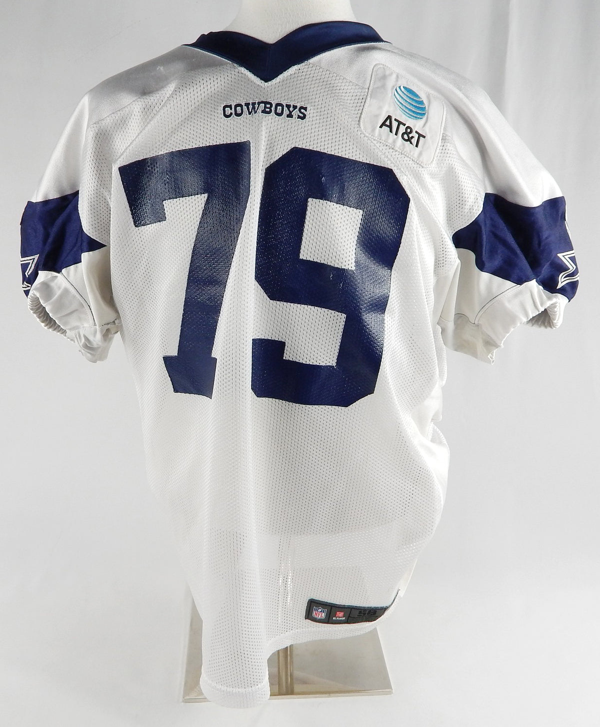 2024 Dallas Cowboys Matt Waletzko #79 Game Used White Practice Jersey 58 711