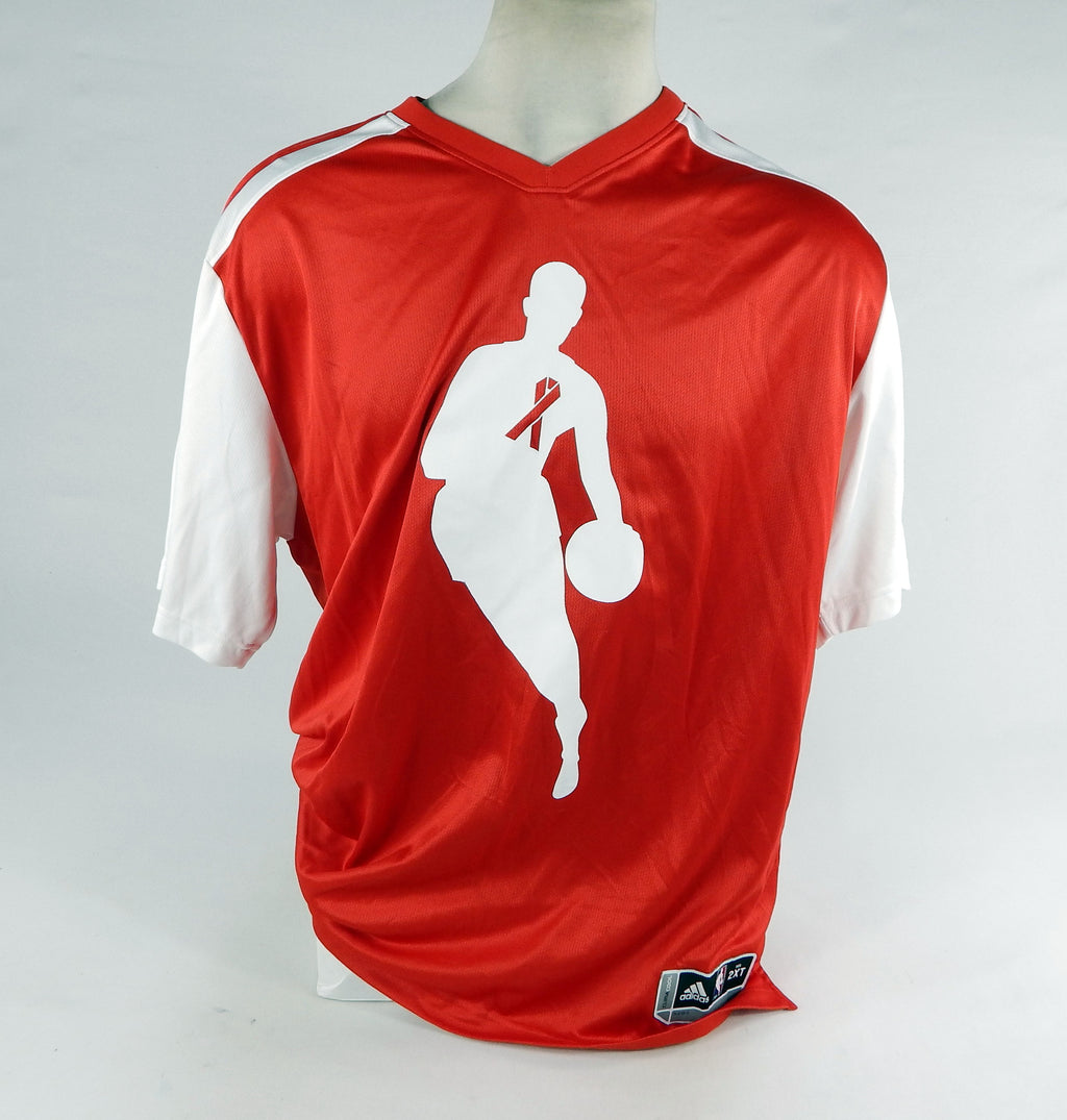 2010-11 NBA Basketball Game Issued Red Shooting Shirt NBA Cares 2XLT 658