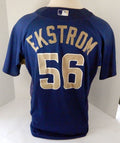2008-09 San Diego Padres Mike Ekstrom #56 Game Used Navy Jersey BP SDP1321