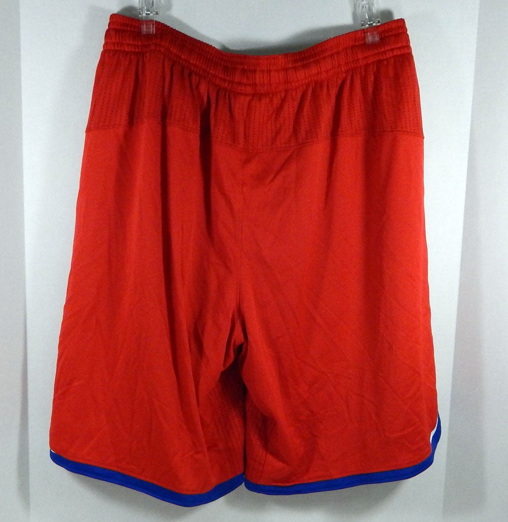 2013-14 Philadelphia 76ers Arnett Moultrie #5 Game Used Red Game Shorts 2XL2 031 Pic2