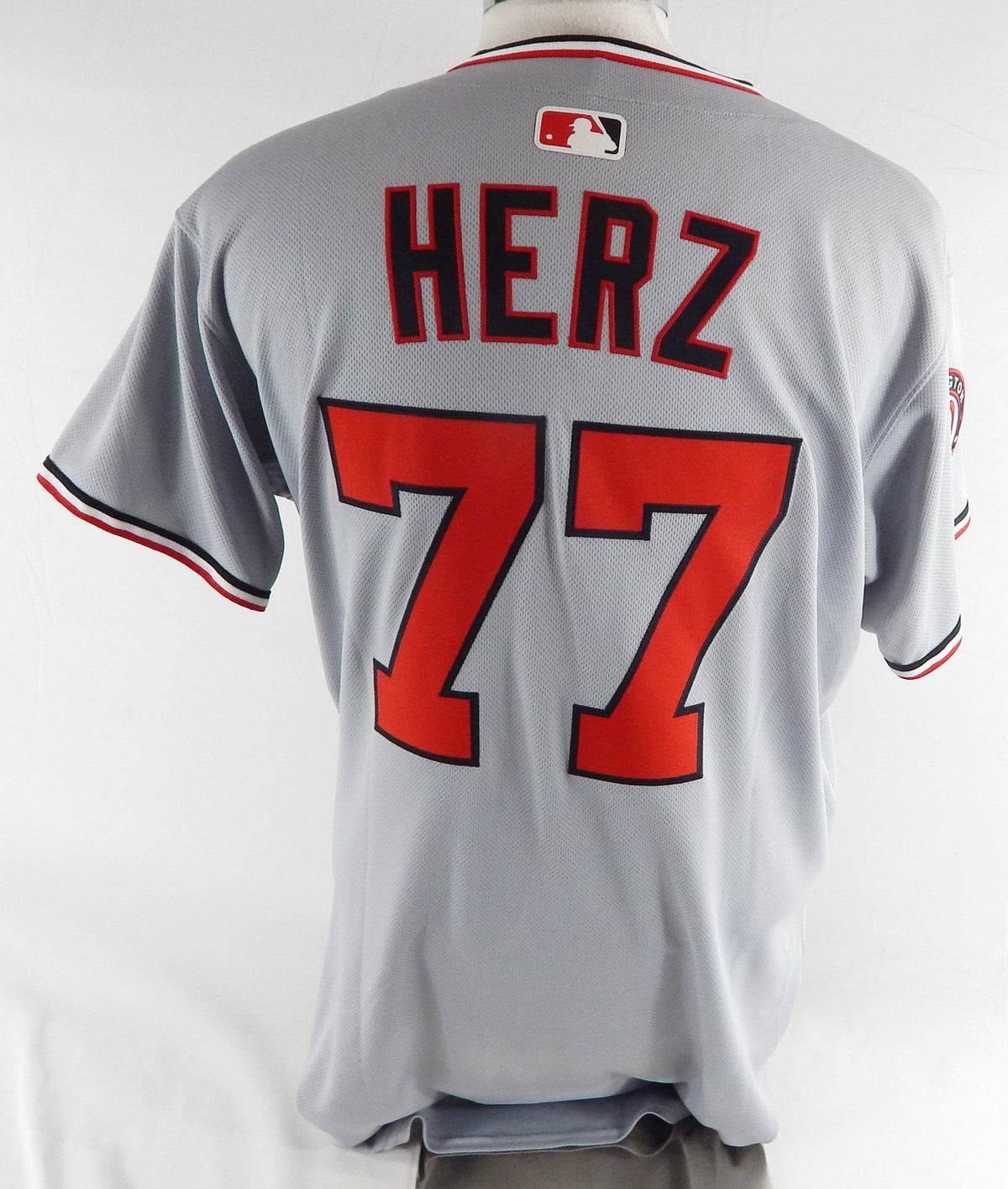 2025 Washington Nationals DJ Herz #77 Game Issued Grey Jersey 44 354 Pic2