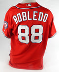 2012 Washington Nationals Nilson Robledo #88 Game Used Red Jersey 50 DP73292