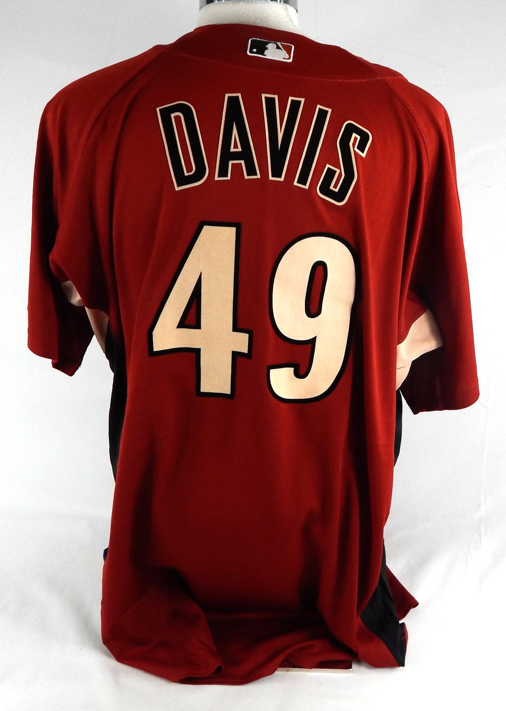 2007-09 Arizona Diamondbacks Doug Davis #49 Game Used Red Jersey ST BP 48 314 Pic2