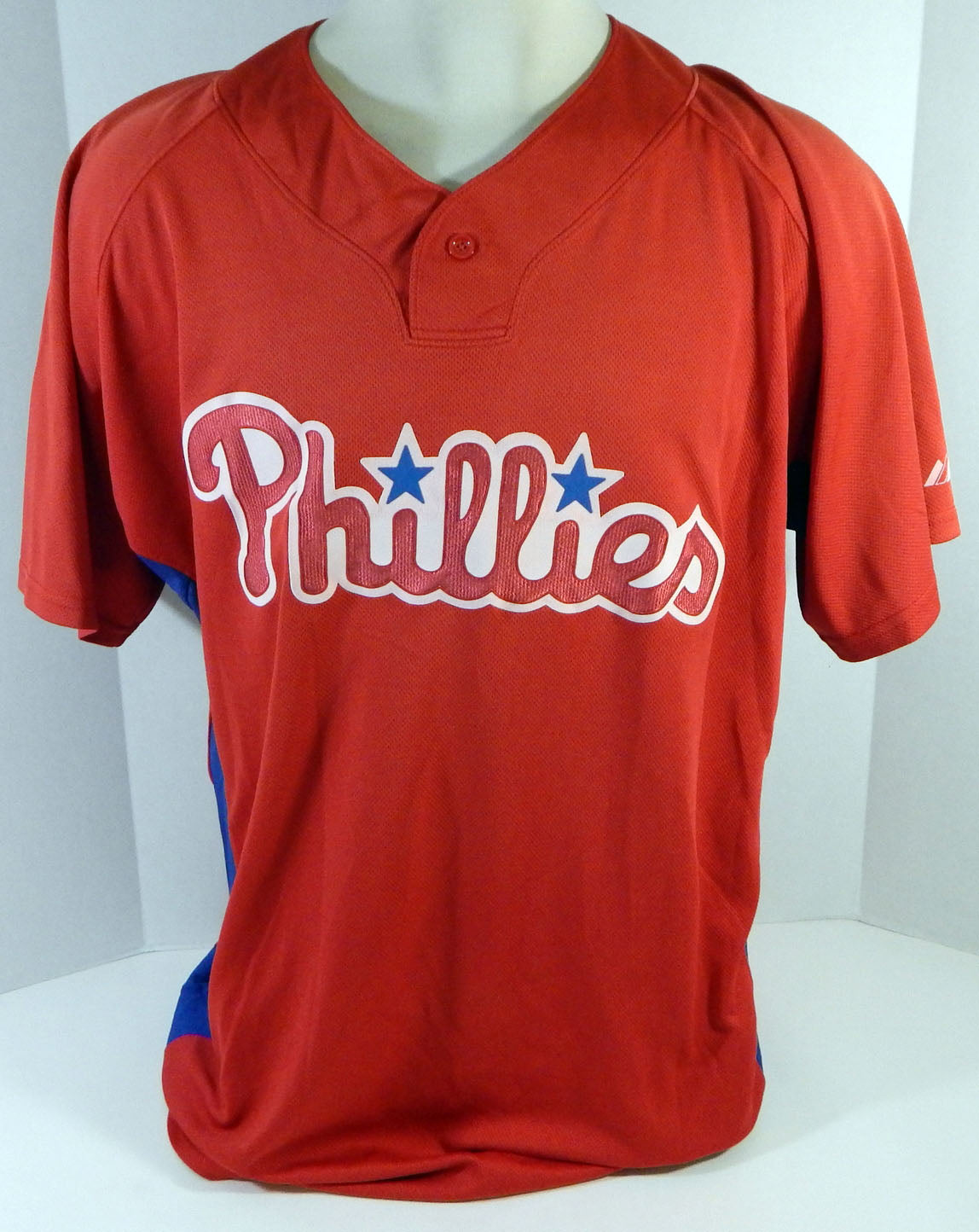 2007-10 Philadelphia Phillies Heiter Correa #77 Game Used Red Jersey Batting Practice Spring Training DP13250 Pic2