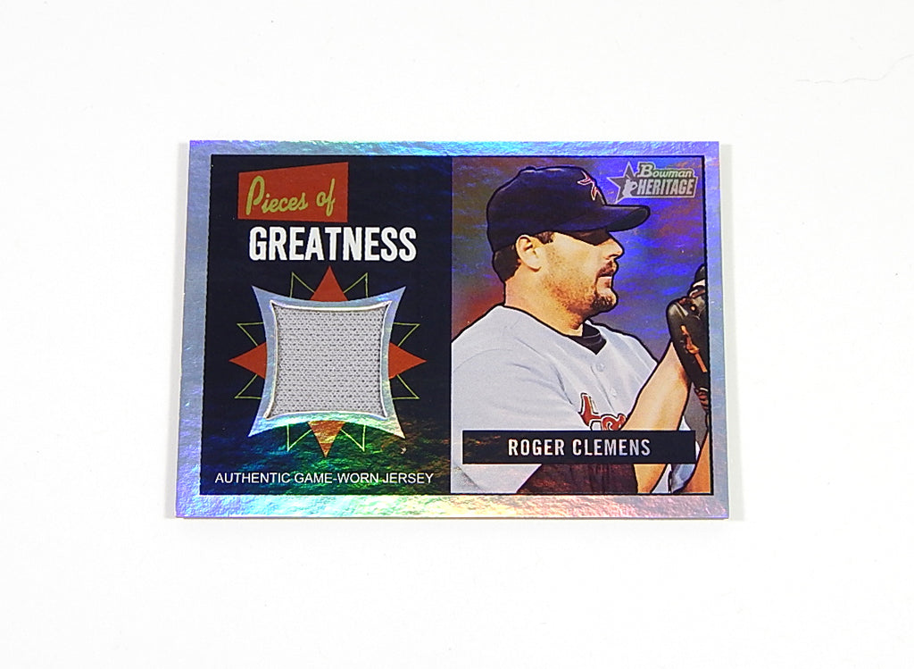 2005 Bowman Heritage Pieces of Greatness Rainbow Relics Roger Clemens Jersey /51