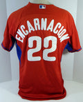 2014-15 Philadelphia Phillies Luis Encarnacion #22 Game Used Red Jersey BP ST 3