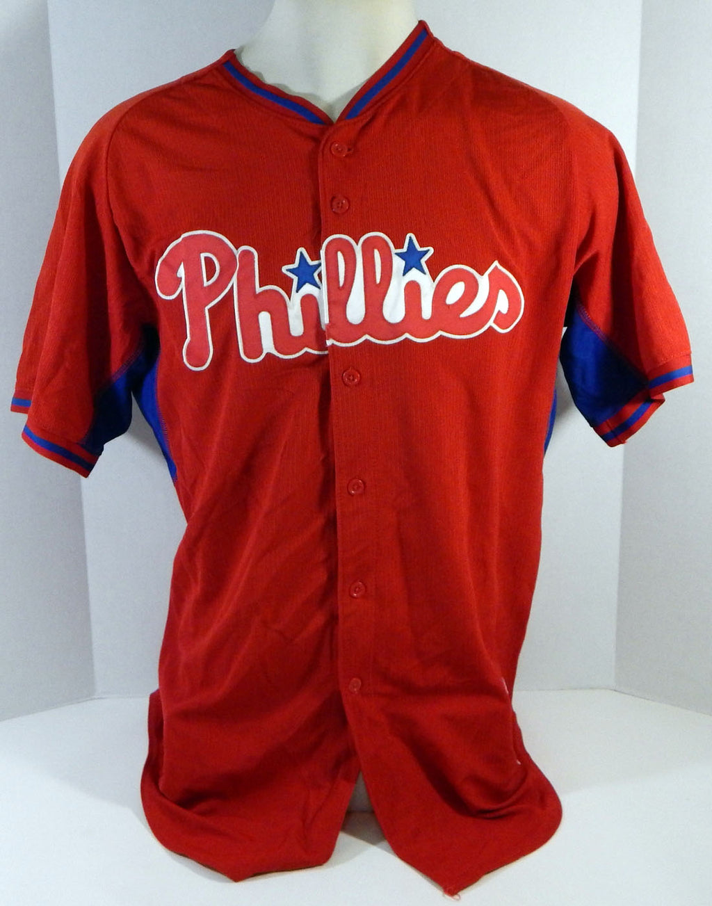 2014-15 Philadelphia Phillies Luis Encarnacion #22 Game Used Red Jersey BP ST 3 Pic2