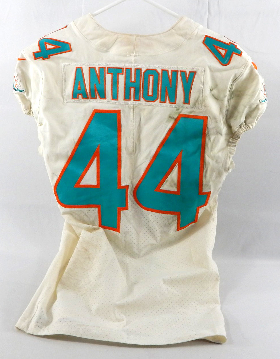 2018 Miami Dolphins Stephone Anthony #44 Game Used White Jersey 40 808 Pic2