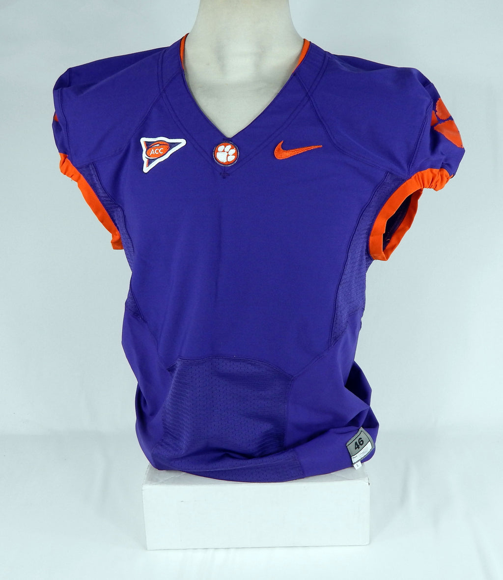 2010-12 Clemson Tigers Blank Game Issued Purple Jersey 46 DP66513