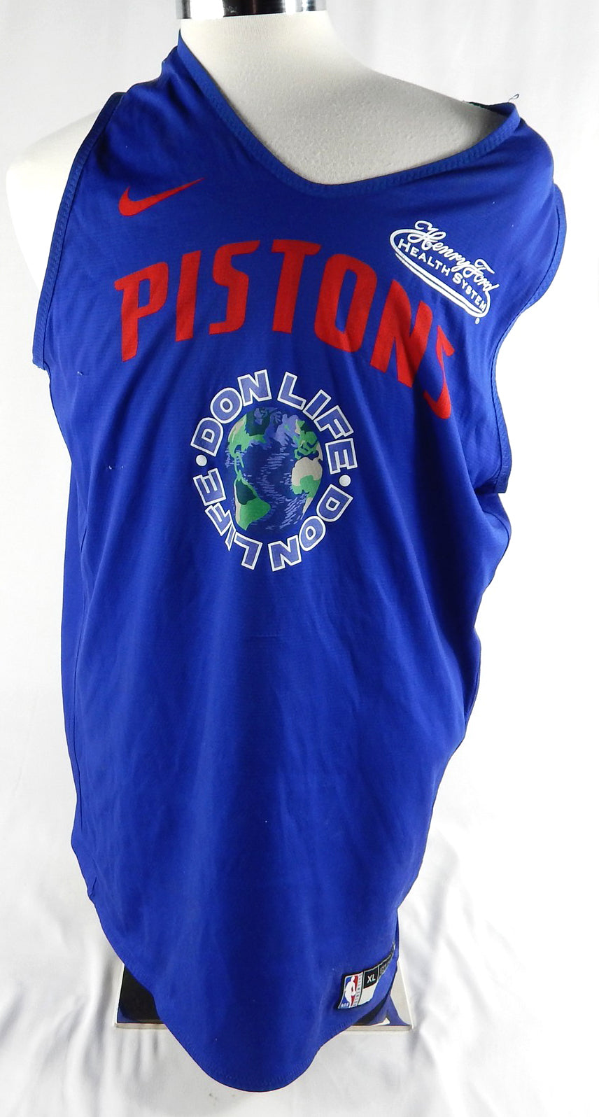Detroit Pistons #25 Game Used Blue Practice Jersey Don Life XL 247