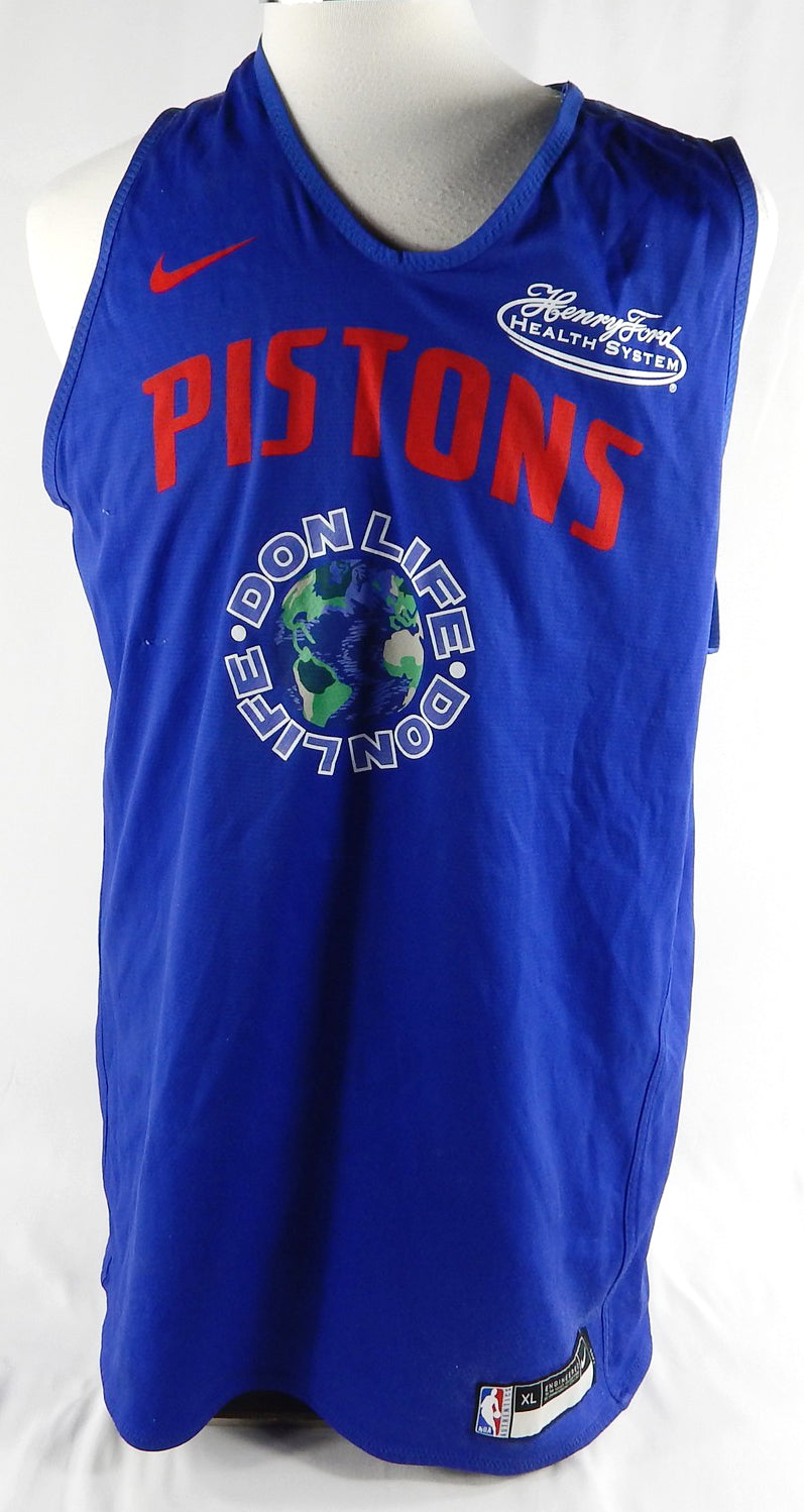 Detroit Pistons #25 Game Used Blue Practice Jersey Don Life XL 247 Pic2