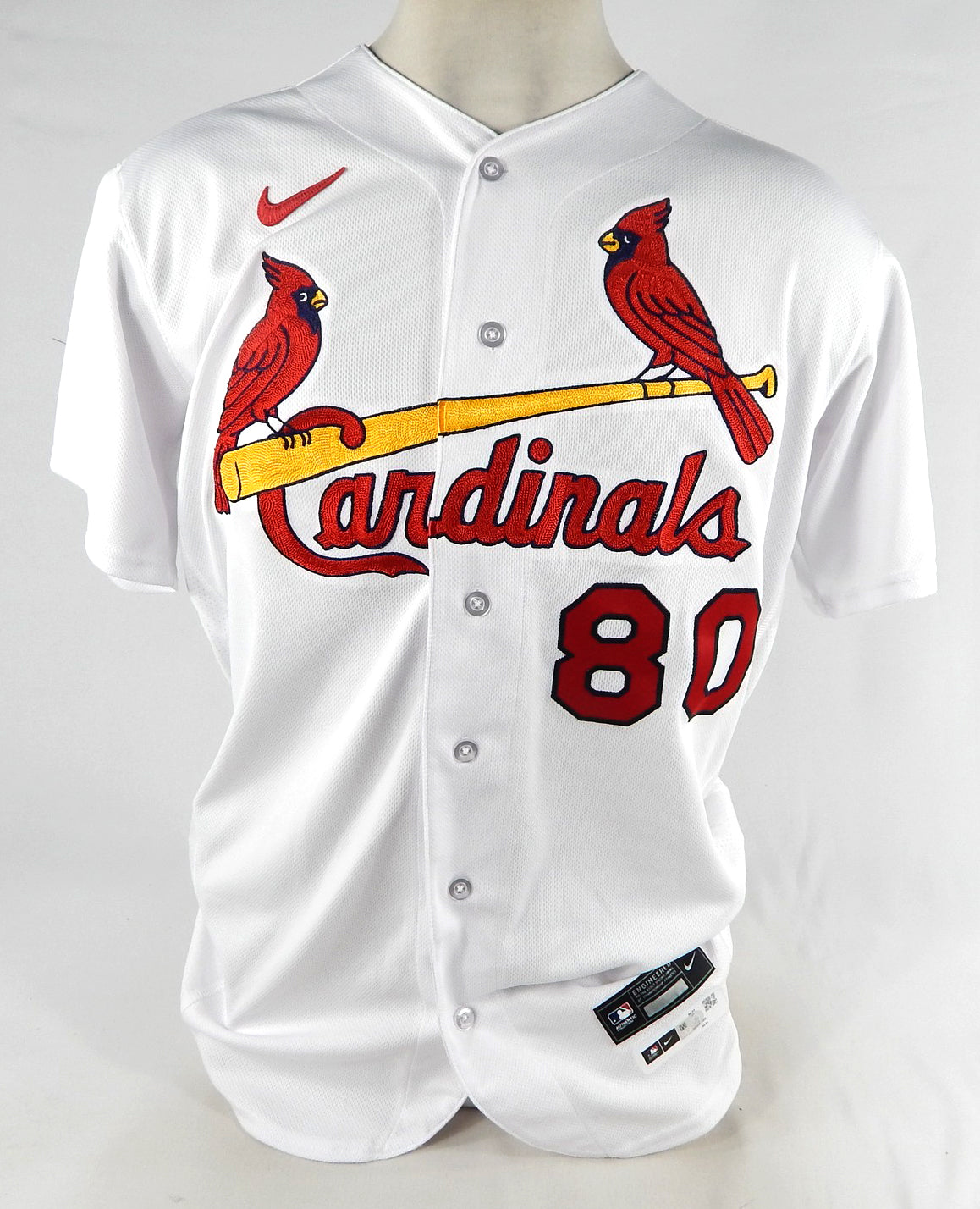 2023 St. Louis Cardinals Daniel Nicolaisen #80 Game Issued White Jersey 42 P 2 Pic2