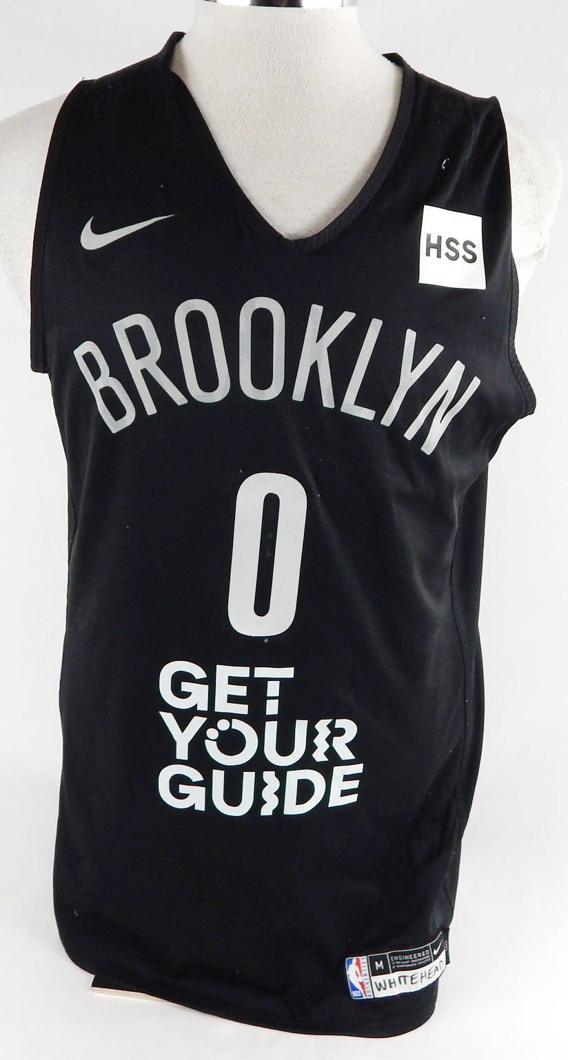 2024-25 Brooklyn Nets Dariq Whitehead #0 Game Used Black Practice Jersey M 002