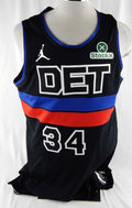 2025-26 Detroit Pistons Bobi Klintman #34 Game Used Black Jersey Statement 2 pt