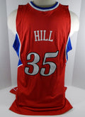 2007-08 Philadelphia 76ers Herbert Hill #35 Game Used Red Jersey 48 338