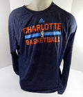 2013-14 Charlotte Bobcats Team Issued Navy Long Sleeve Training Shirt 2XL 20