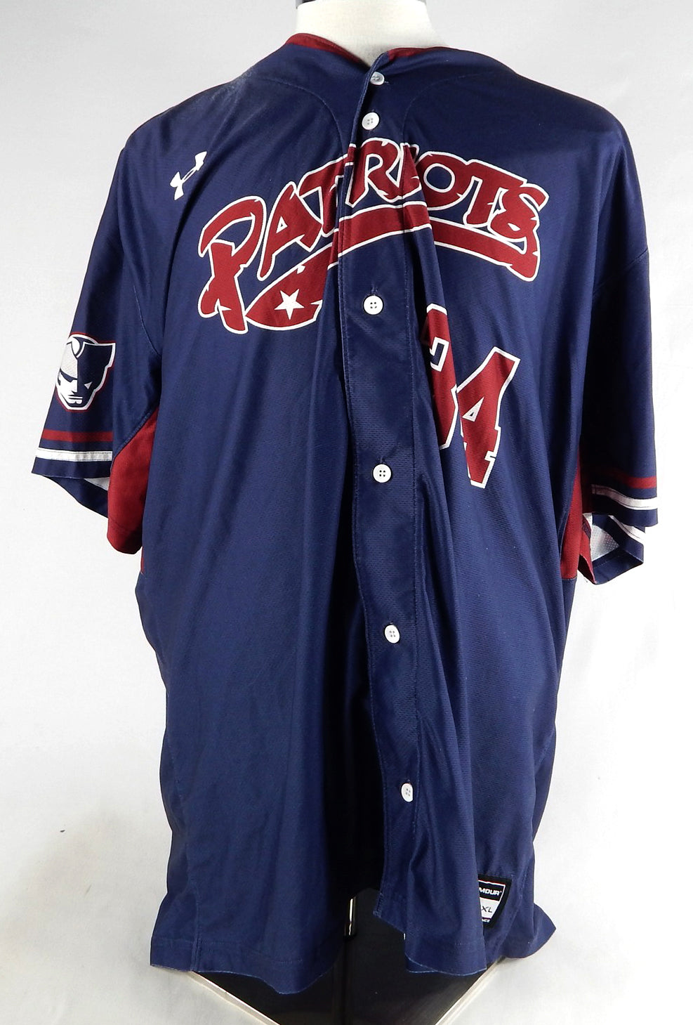 2016 Somerset Patriots #34 Game Used Blue Jersey XXL 611