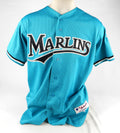 2000s Miami Marlins Greene Game Used Blue Jersey BP ST 46 884